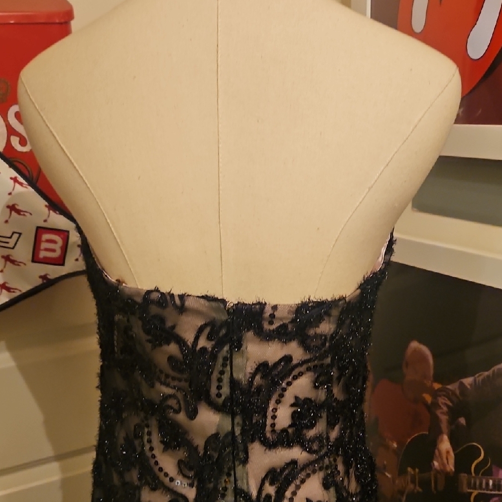 Camille La Vie Satin Gown in Champagne - Picture 5 of 12